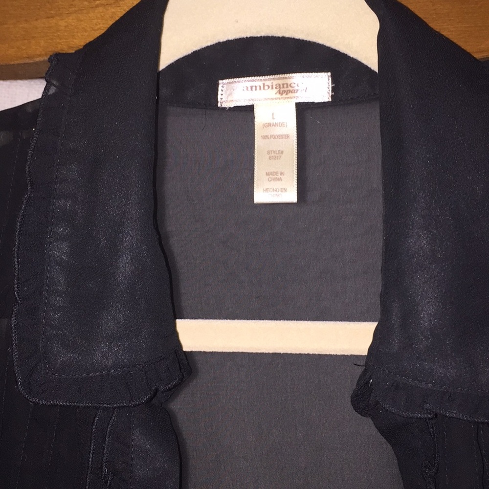 Sheer Button Down with Rhinestone Buttons - Picture 5 of 5
